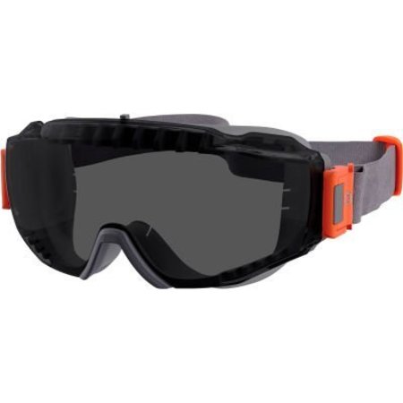ERGODYNE MODI-NEO OTG Safety Goggles w/ Neoprene Strap, Vented Frame, Smoke Lens, Gray Frame 60303